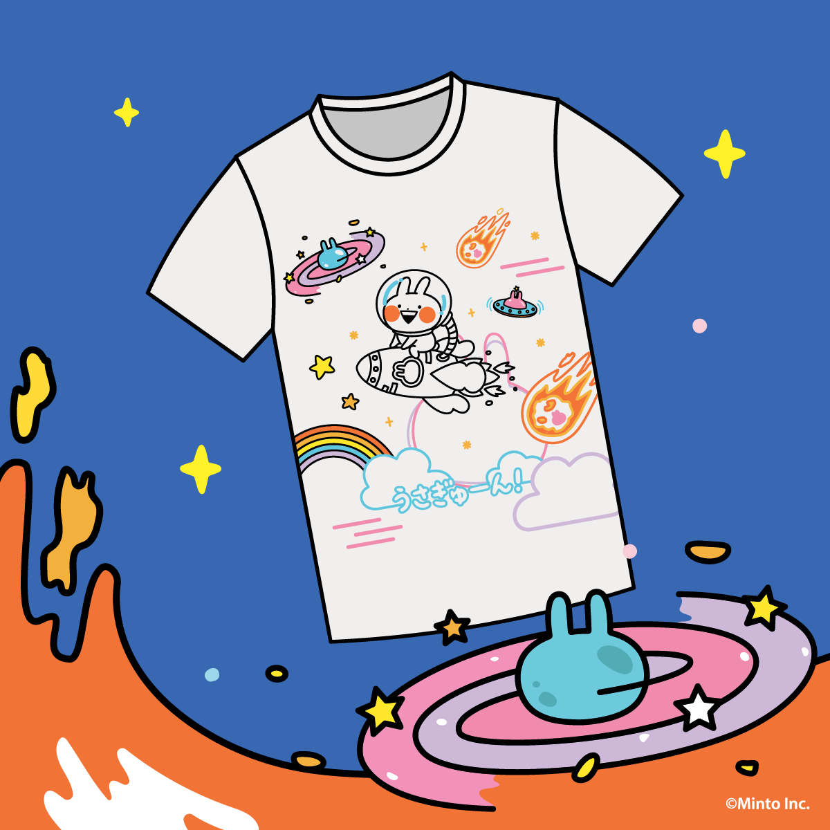Usagyuuun T-Shirt Space white