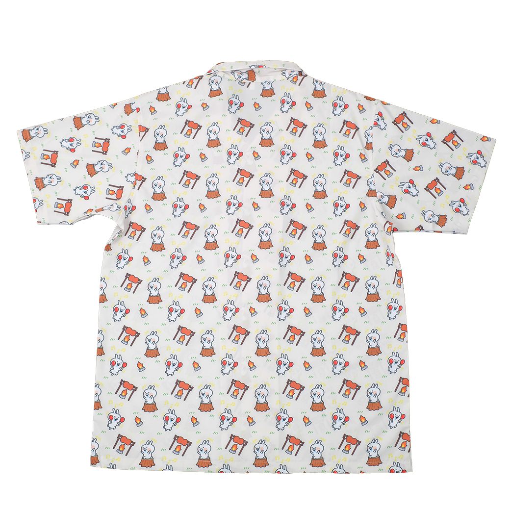 Shirt Hawaii Usagyuuun Camping Cream
