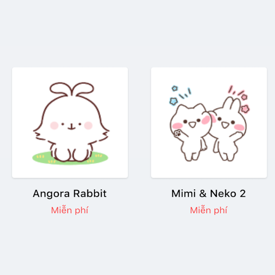 【News】MiMiNeKo and Angora rabbit stickers on Zalo!