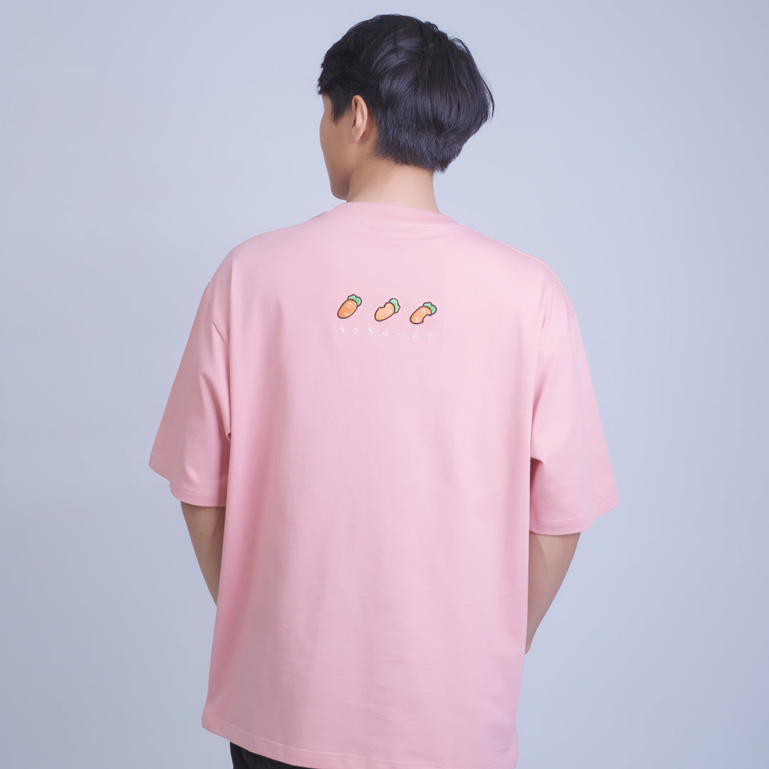 T-Shirt Usagyuuun Face [Oversize] Pink