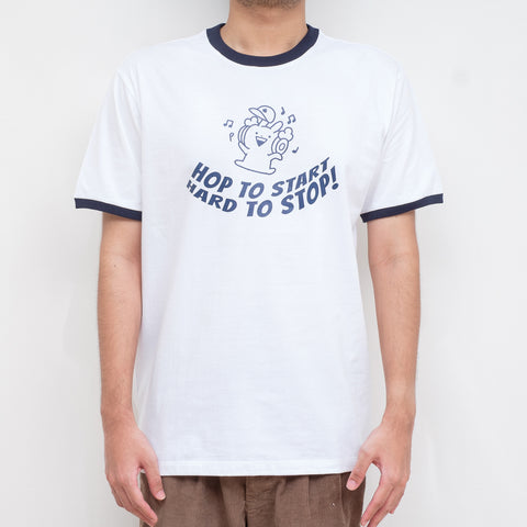 usagyuuun Hop to Start Ringer T-shirt [White]