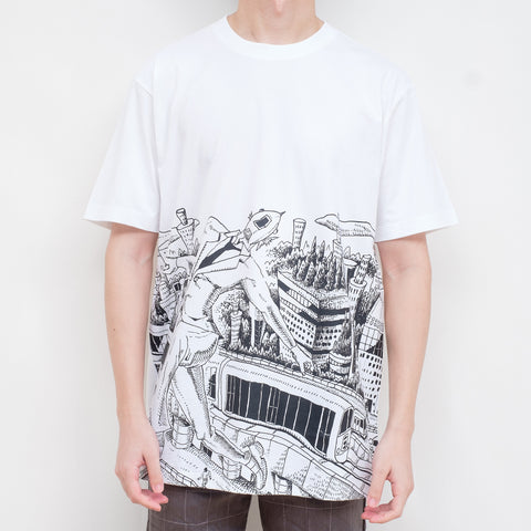 Business Fish Cityscape T-shirt [White]