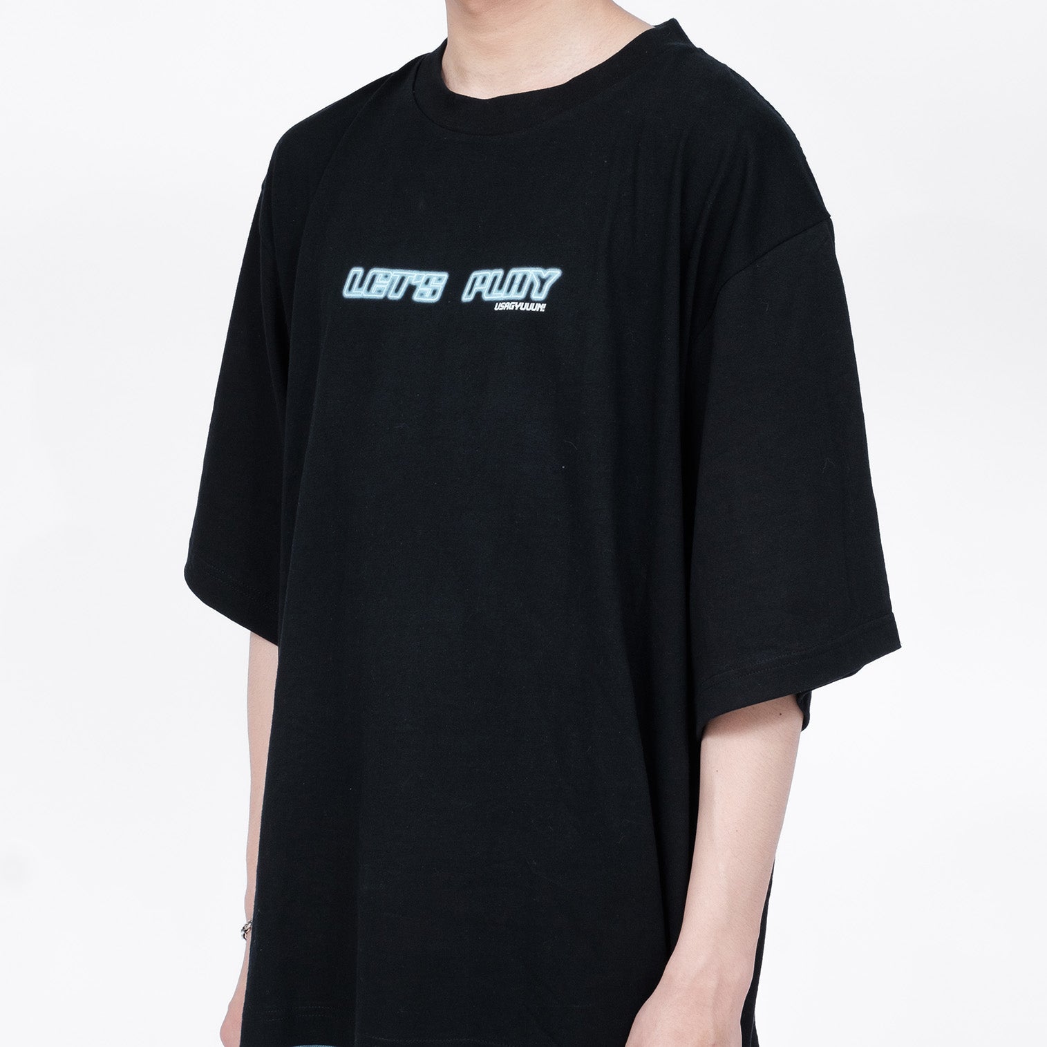 Usagyuuun "Let's Play" T-shirt [Oversized] [Black]