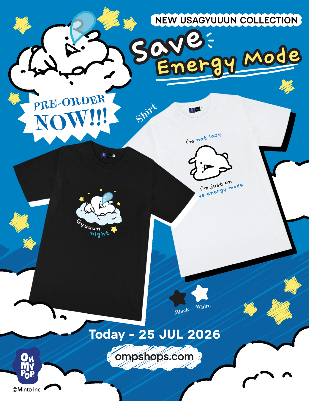 [Pre-Order] T-Shirt Gyuuun Not Lazy White