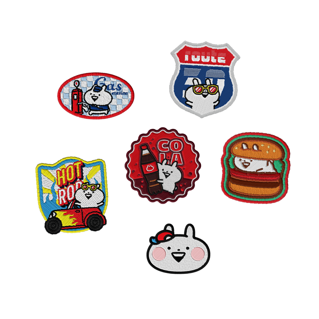 Usagyuuun Embroidered Patch Pin Collection