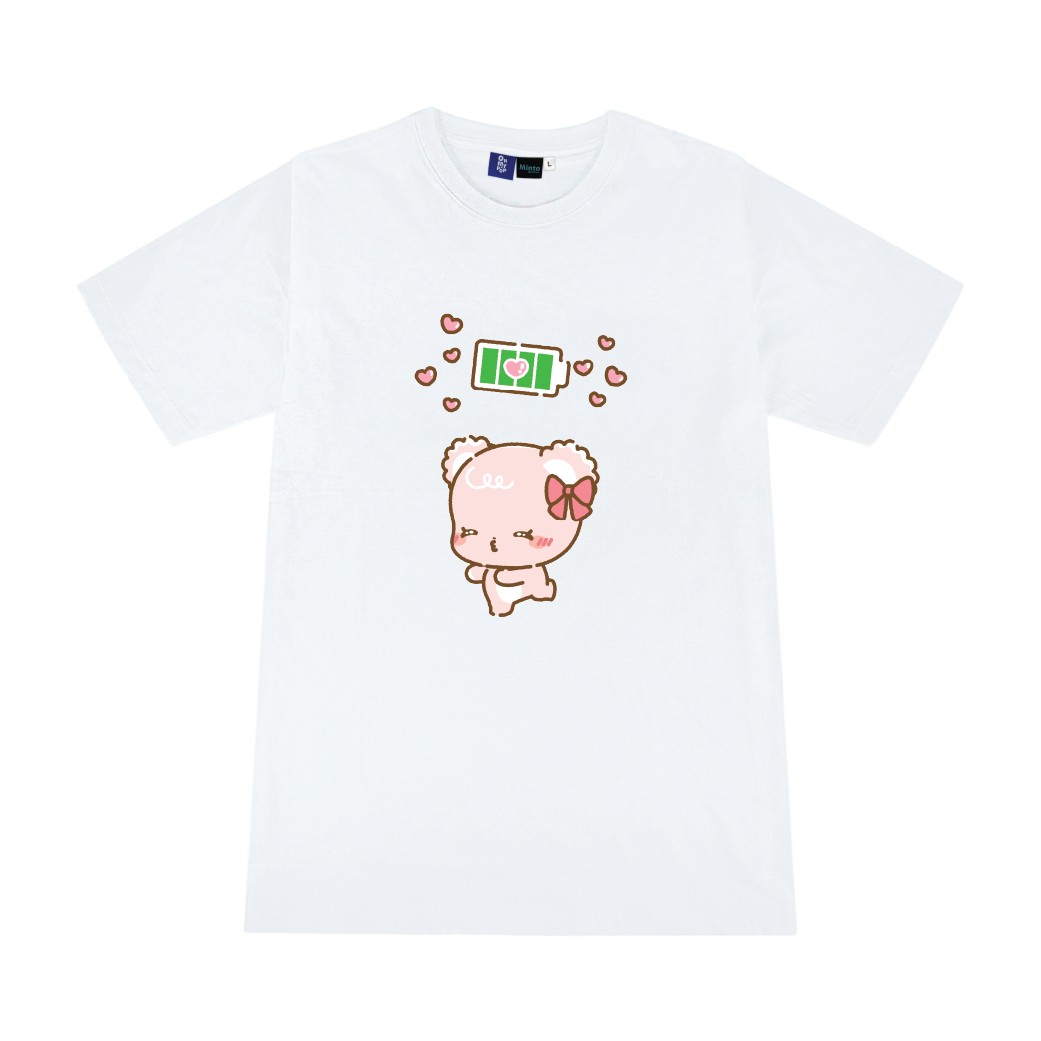 [Pre-Order] T-Shirt SugarCubs Heart Charger Latte White