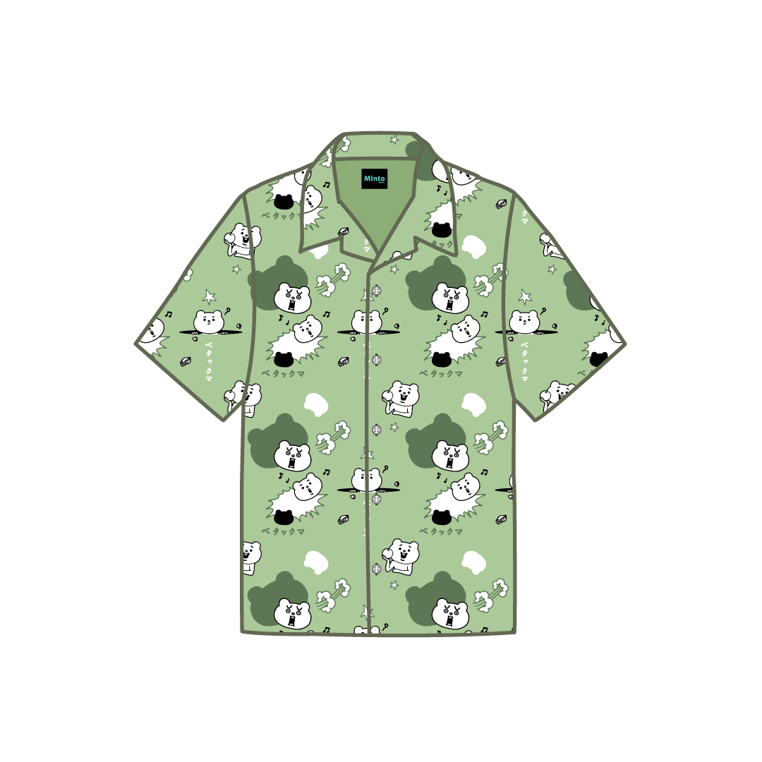 Shirt Hawaii All Betakkuma Green Tea